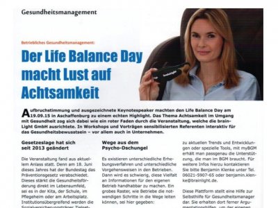Der Life Balance Day macht Lust auf Achtsamkeit (kommunalinfo24)